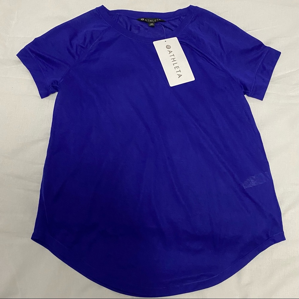 Athleta Pleated Short Sleeve Top Women’s XS NWT